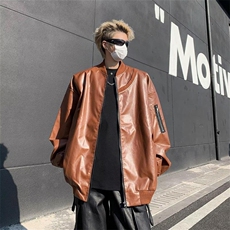 机能风皮衣外套男潮牌炸街休闲夹克JK8014/P68，男装夹克，电商D202-1