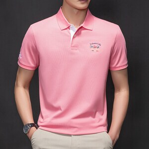 夏季新款男士翻领短袖t恤中年有领男装上衣服休闲POLO衫图片