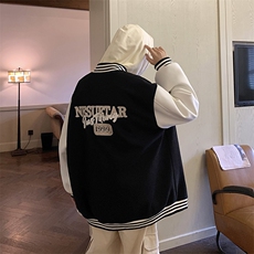 美式宽松夹克撞色贴布休闲百搭棒球服外套HY202P108控138，男装夹克，电商A102B