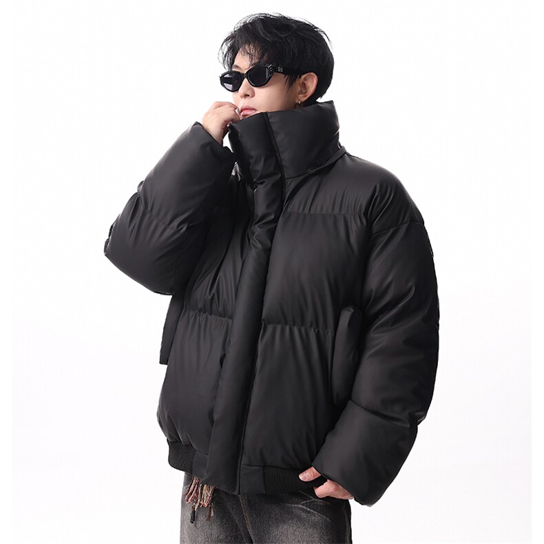 PU皮棉服男连帽毛领棉衣帽子可拆卸毛领可拆卸MF668-特P88无差价图片