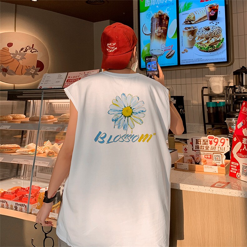 直播抖音得物品质纯棉250克无袖背心T恤T2546P25控39，男装背心/马甲，电商C408-1(原B339-1)