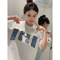 夏季潮牌字母宽松休闲半袖短袖T恤女2025年新款重磅高街美式上衣，男装T恤，星座506A