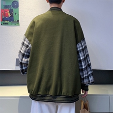 港风拼接棒球服百搭休闲宽松夹克外套男XZ214-8JK809P65，男装夹克，星座1204-3