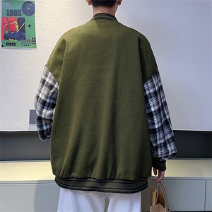 港风拼接棒球服百搭休闲宽松夹克外套男XZ214-8 JK809 P65图片