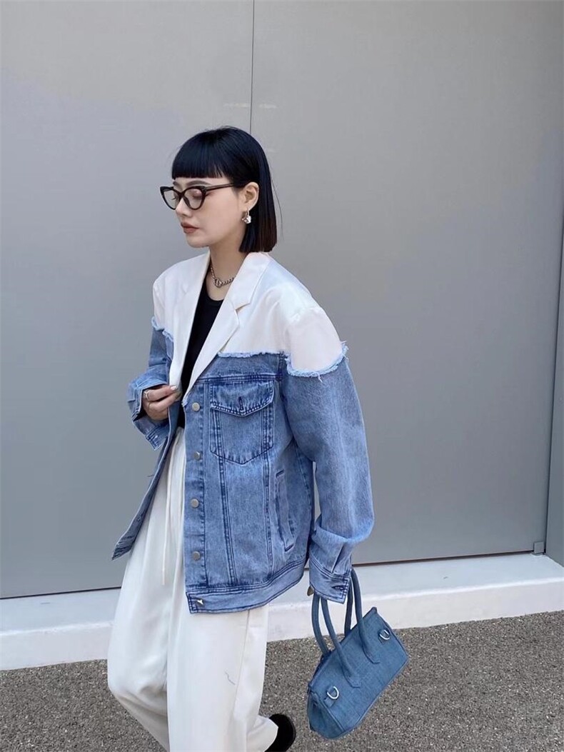 2022秋拼接西装，女装西装，雪儿诱惑