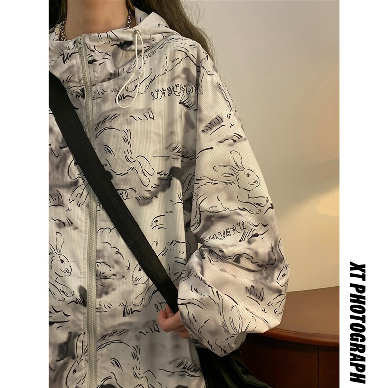 2025夏季新款动物连帽宽松情侣防晒衣F167/P69,女装防晒衣,星座202-3