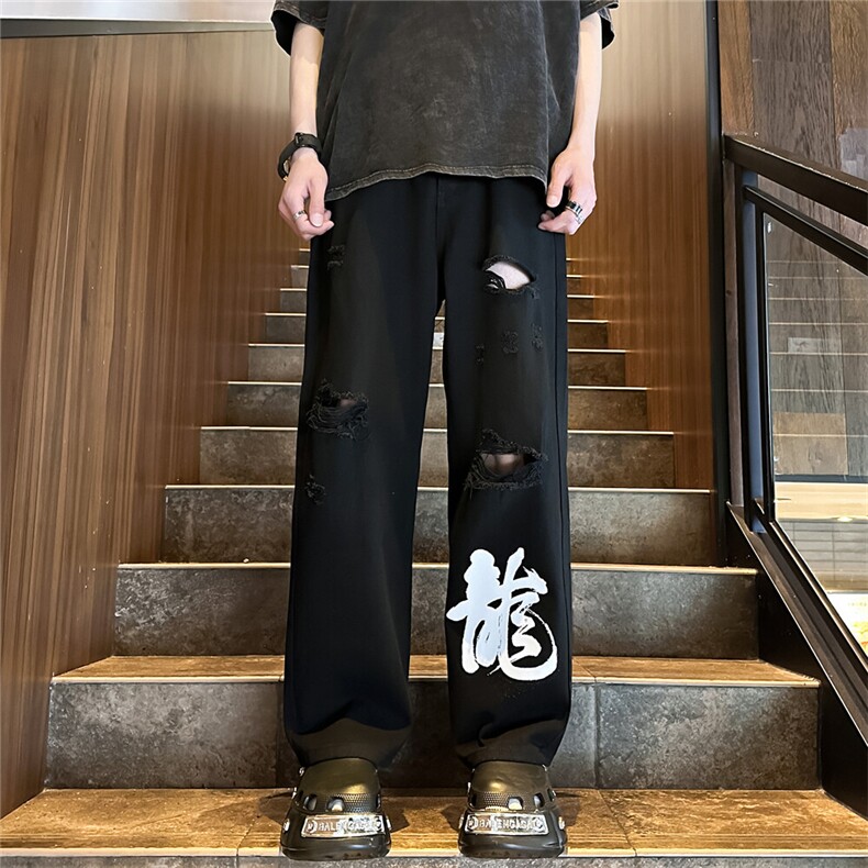 xz116-k1079-P55-控78现货大码破洞牛仔裤,男装牛仔裤,星座116