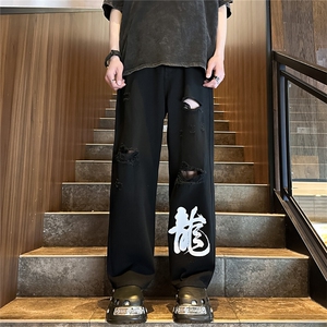 xz116-k1079-P55-控78 现货大码破洞牛仔裤图片