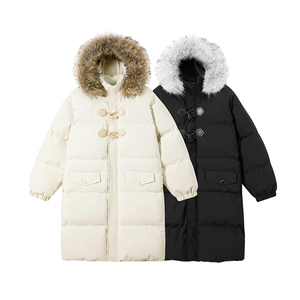 现货 中长款棉衣男冬季加厚棉袄宽松连帽毛领棉服外套M107-P120图片
