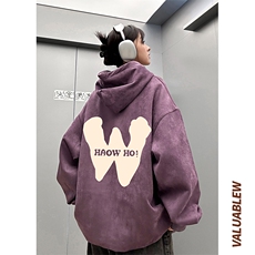 ！麂皮绒连帽卫衣直播品质重磅400克W印花JL7105-P45控78，男装卫衣，星座508（原C305）