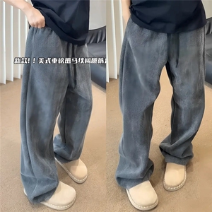 1506-1/KA2401/P61男士休闲西裤加绒加厚宽松直筒垂感裤子图片