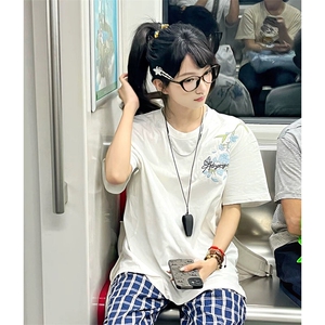 万针全刺绣解构设计260克重磅双纱纯棉高品质美式高街短袖T恤特35图片