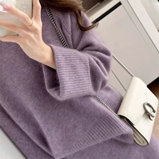 2025年秋季新款百搭女士话紫色套装裙，女装套装/套裙，宛庄羊绒