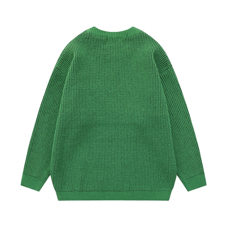 秋冬情侣款新款针织衫圆领毛衣男装港风宽松外套X5652-P80控98图片