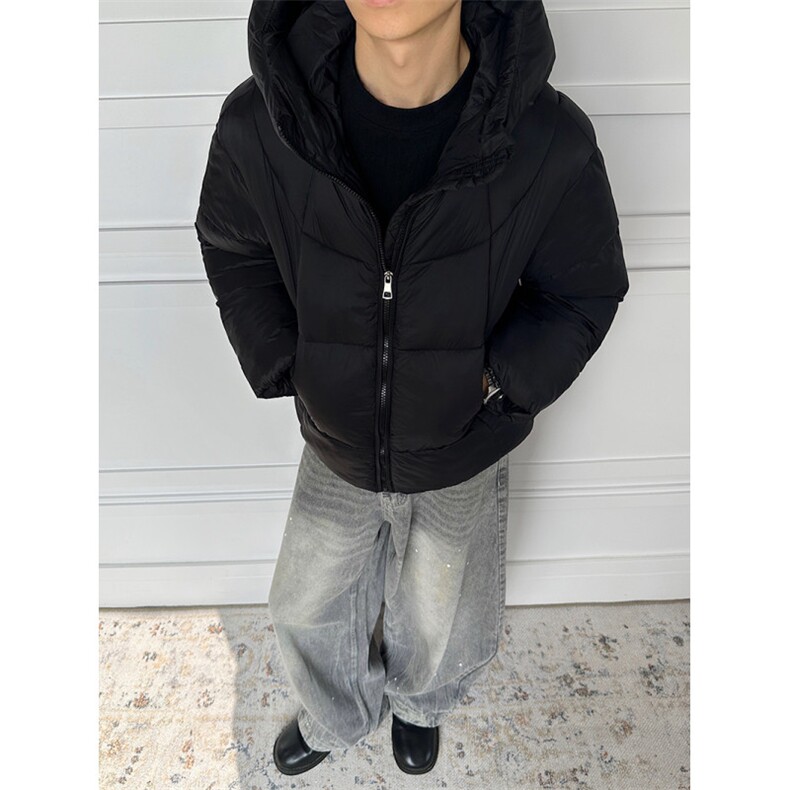 517A-8-Y90-P68基础款连帽棉服中性男女同款cleanfit纯色短款,男装棉衣,星座517A-8（原B282）