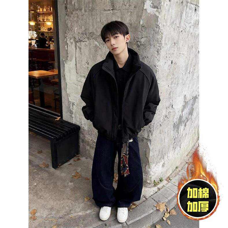 现货美式高街休闲棉衣夹克三防立领纯色户外工装加厚棉服外套，男装夹克，电商A486