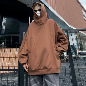 秋款男连帽卫衣拼接款按扣宽松休闲外套WY44 P55图片