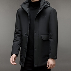 男士连帽纯色棉服2023冬季可拆卸帽加厚保暖棉衣中青年休闲外套，男装棉衣，电商B212（原钱塘6029）