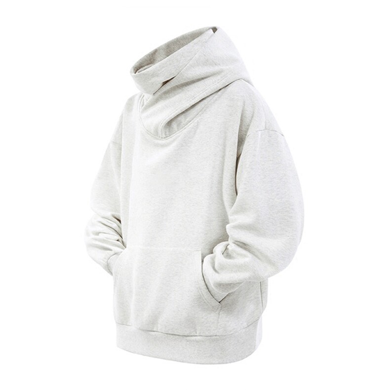 抖音得物二开美式高街重磅宽松结构工艺防风高领连帽卫衣外套W67，男装卫衣，电商A486-1