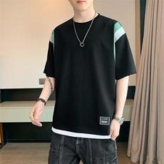 冰氧仿棉短袖店主风夏季休闲百搭撞色印花男上衣TC3157-P25控48，男装T恤，星座717