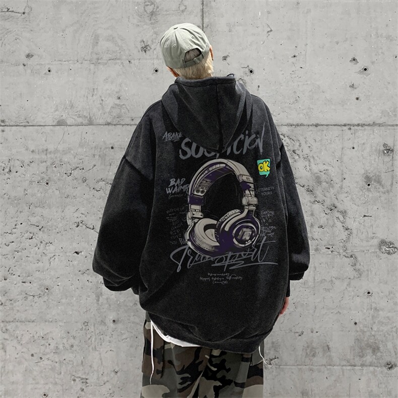 美式重磅水洗复古连帽卫衣潮流大码潮牌做旧XZ517A-BK6672-P68,男装卫衣,星座517A