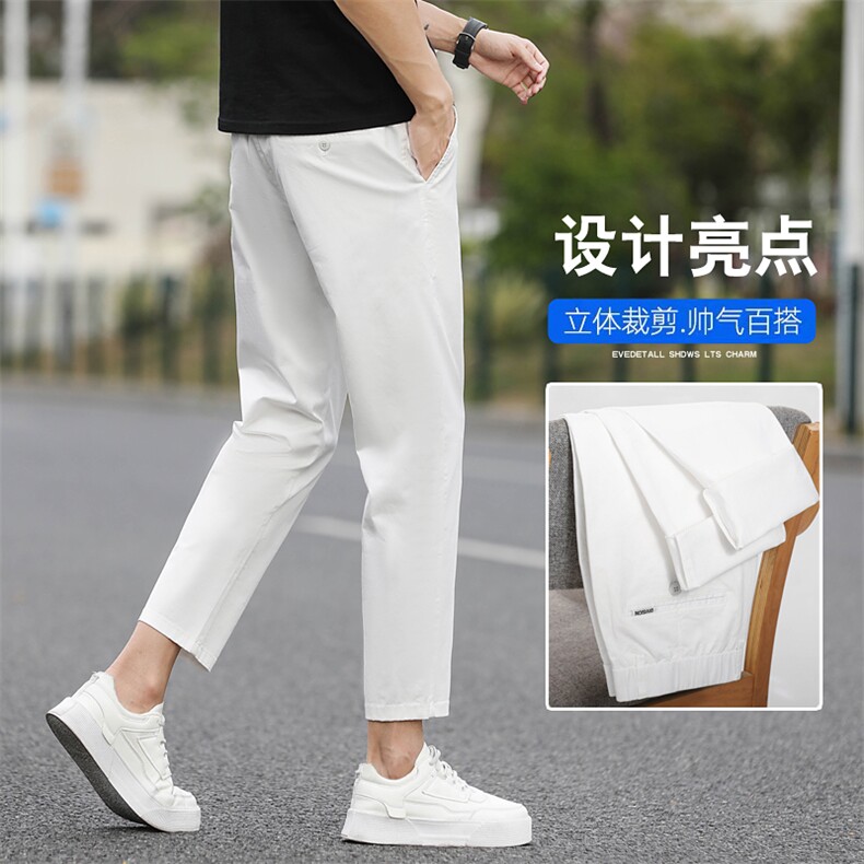 春夏秋款男士小西裤青年日常简约百搭九分裤SK985-p40现货 外贸图片