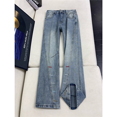 B221美式ins高街暗黑个性扣眼修身微喇牛仔裤LK26655-特P46控78，男装牛仔裤，电商B221