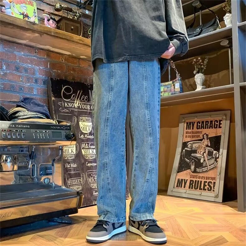 牛仔裤男秋季潮大码休闲裤子高街N5091P45,男装牛仔裤,星座1116-2