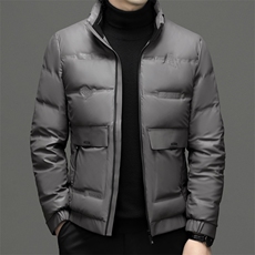 男士冬季新款中年加厚保暖羽绒服爸爸装男装立领纯色鸭绒外套，男装羽绒服，电商B212（原钱塘6029）