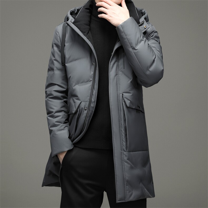 中年白鸭绒羽绒服男中长款中年爸爸加厚冬装外套上衣YL616-P325,男装羽绒服,电商B212（原钱塘6029）
