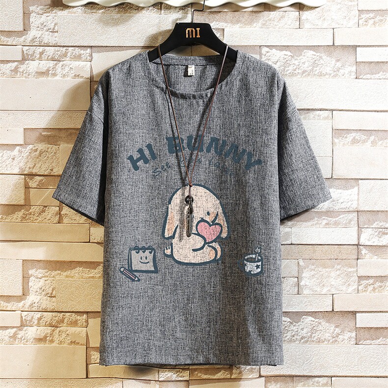 风复古亚麻短袖男棉麻t恤男半袖砖墙挂拍ZT71314-P35，男装T恤，电商A040A