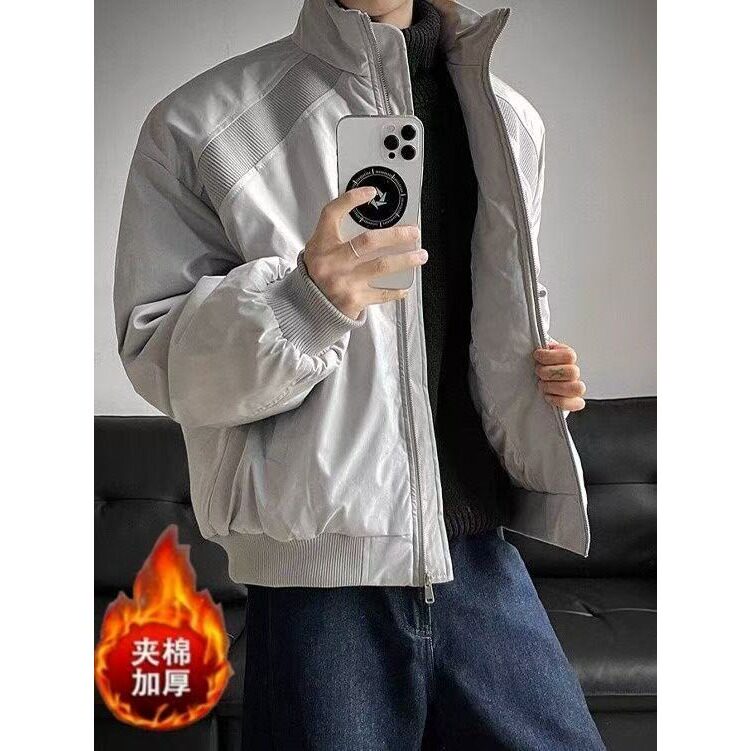 【001】立领外套男加厚加棉宽松休闲夹克棉服上衣A079-M669-P75,男装夹克,电商A079