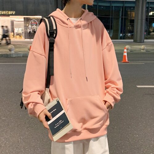 春秋连帽套头卫衣男港风中性大码宽松纯色光板1016-1WYM000P28,男装卫衣,星座1016-1（原电商B408-1）