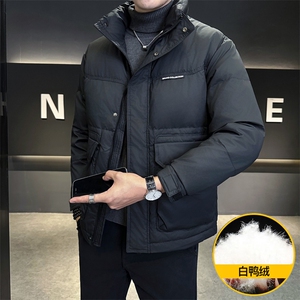 M807-P160 标50%白鸭绒2025新款羽绒服男冬季立领潮流百搭厚图片