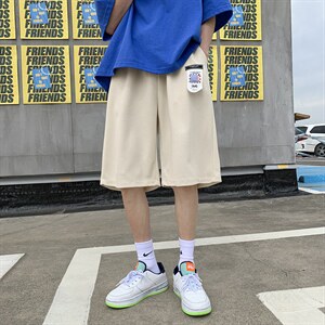 夏季新款港风男装华夫格子直筒运动休闲裤D201-DM153-P30图片