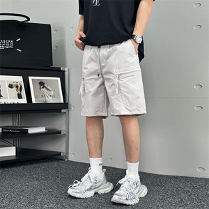 速干斜拉链口袋五分裤 男工装短裤 DS-A329-K958-P48图片
