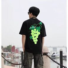 【网图现货】美式宽松毛巾绣重磅短袖T恤W102/特P40，男装T恤，星座205-3