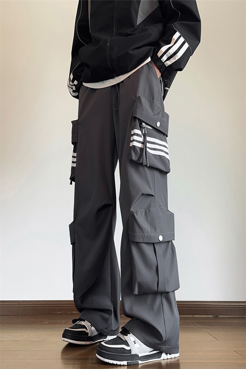 秋季新款冲锋裤Q2569-TP5588港风撞色立体多口袋休闲长裤男,男装休闲裤,电商A102