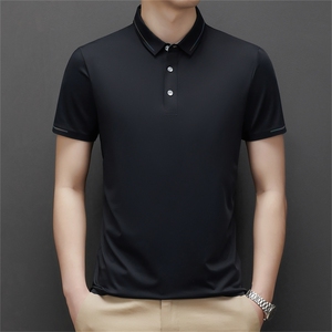 英伦风~纯色高弹冰丝翻领无痕T恤男士短袖POLO衫 MJ203-P70图片