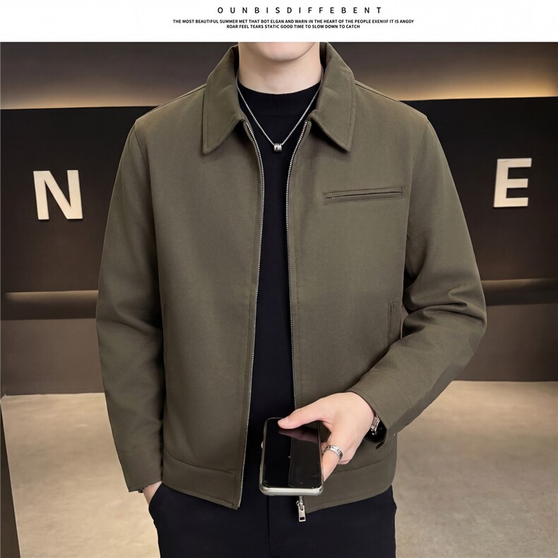 春款2026轻熟风抖音纯色休闲立领夹克店主风A236-82521-P125，男装夹克，电商A236