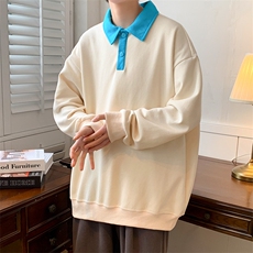 春装潮百搭纯色衬衫2023新品学生拼接卫衣男女WY3672-P65控价88，男装卫衣，电商A441-1