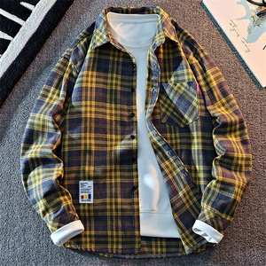 9903-P26元 主推格子潮流百搭个性彩标设计时尚休闲男款衬衫图片