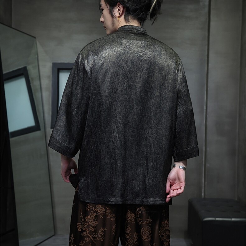 夏季2024新中式短袖衬衫/衬衣A008-CS2461-P60,男装T恤,电商A008