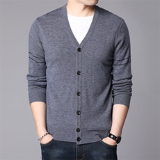D9738钱塘2020-2冬季厚款商务休闲中年男士开衫拉链羊毛衫P165，男装针织衫/毛衣，钱塘207-2