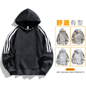 美式高街潮牌痞帅扎染做旧风情侣连帽卫衣WY2447图片