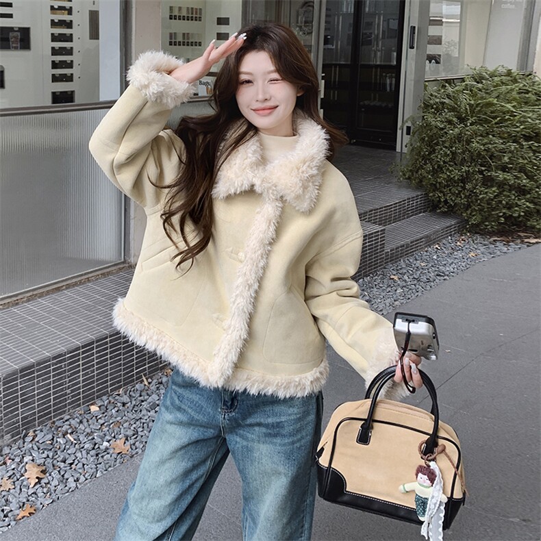加厚新款圈圈毛皮毛一体外套2C205-8966-P210-K298,女装棉衣/棉服,2C205
