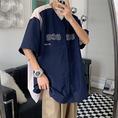夏季五分袖潮流新款潮印花修身男衬衫青春流行S646P35，男装衬衫，星座1116-2