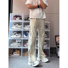 美式工装裤男女夏新款款速干垂感高腰宽松阔腿伞兵裤YK73P42，男装工装外套，星座1013-5