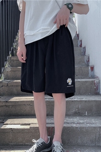 夏季韩版ins工装休闲短裤男印花宽松情侣潮五分裤d.8图片