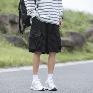 工装短裤男士韩版潮流高街口袋个性帅气2024夏季五分裤K5453-P48图片